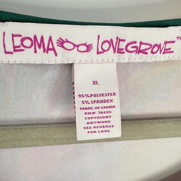 Leoma Lovegrove Tropical Print Shift Dress Stretch Jersey Short Sleeve Size XL - Picture 11 of 11